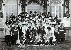 Russian Imperial family outside the Catherine Palace, Tsarskoye Selo, Russia, early 20th century. Artist: K von Hahn Russian Imperial family outside the Catherine Palace, Tsarskoye Selo, Russia, early 20th century. Artist: K von Hahn