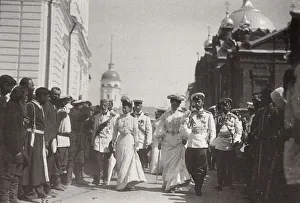 The Russian royal family visiting Sarov Monastery, Russia, 1903. Artist: K von Hahn The Russian royal family visiting Sarov Monastery, Russia, 1903. Artist: K von Hahn