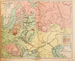 Russian Slavs and their neighbors in the 9th and 10th century (Map), 1914 Russian Slavs and their neighbors in the 9th and 10th century (Map), 1914