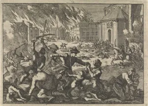Sack of Magdeburg, 1698. Artist: Aa, Pieter van der (1659-1733) Sack of Magdeburg, 1698. Artist: Aa, Pieter van der (1659-1733)
