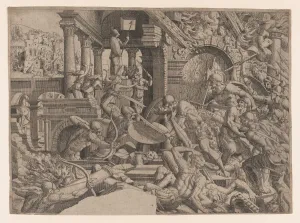 The Sack of Troy, 1535-55. Creator: Jean Mignon The Sack of Troy, 1535-55. Creator: Jean Mignon