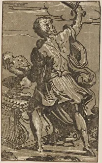 Chiaroscuro Woodcut Prints: The Sacrifice of Abraham. Creator: Unknown