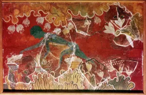 The Saffron-Gatherer Fresco from Minoan Royal Palace, Knossos, Crete. c15th century BC The Saffron-Gatherer Fresco from Minoan Royal Palace, Knossos, Crete. c15th century BC