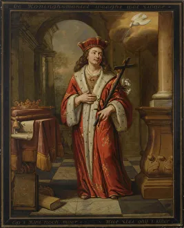 Saint Casimir Jagiellon. Artist: Collenius, Herman (1650-1723) Saint Casimir Jagiellon. Artist: Collenius, Herman (1650-1723)