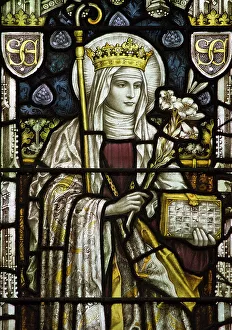 Great Britain Heritage Images Prints: Saint Edeltraud. Creator: Unknown Master