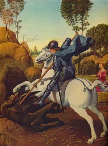 Saint George and the Dragon, c1505. Artist: Raphael Saint George and the Dragon, c1505. Artist: Raphael
