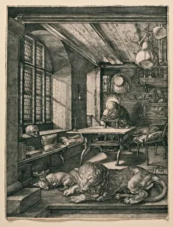Albrecht Durer Prints: Albrecht Durer Print of Saint Jerome in his Cell, 1514