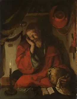Saint Jerome Study Prints: Saint Jerome in his Study by Candlelight, c.1520-c.1530. Creator: Aert Claesz