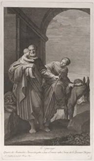 Saint Joseph carrying the Christ Child on the flight into Egypt, 1760-1800 Saint Joseph carrying the Christ Child on the flight into Egypt, 1760-1800