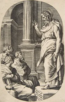Saint Paul Preaching, 1547 Print by Giulio Bonasone