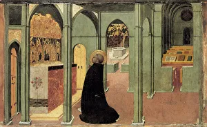 Saint Thomas Aquinas in Prayer, ca 1428-1432. Artist: Sassetta (1392-1450) Saint Thomas Aquinas in Prayer, ca 1428-1432. Artist: Sassetta (1392-1450)