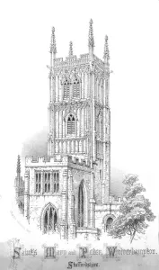West Midlands Landmarks Prints: Saints Mary and Peter, Wolverhampton. Staffordshire, c1850s