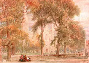 Salisbury Cathedral Prints: Salisbury Close, 1897, (c1900). Creator: Unknown