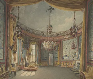 The Saloon, Brighton Pavilion, ca. 1826. Creator: Augustus Charles Pugin The Saloon, Brighton Pavilion, ca. 1826. Creator: Augustus Charles Pugin
