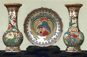 Satsuma Faience Print: Antique Japanese Pottery