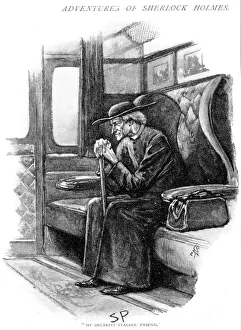 Print of Sherlock Holmes in disguise at Victoria Station