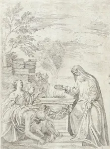 Scene of Classical Sacrifice, 16th century Print