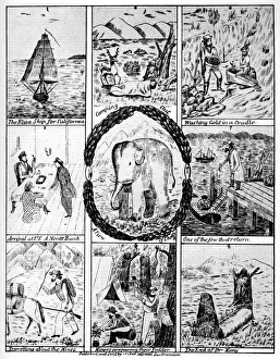 Scenes from the California gold rush, 1849 (1937).Artist: Cooke & Le Count Scenes from the California gold rush, 1849 (1937).Artist: Cooke & Le Count