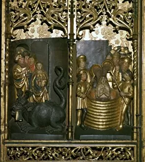 Scenes from a carved wooden altarpiece, 16th century