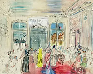 Private Art Collection France Prints: Schiaparelli Presentation, c1935. Creator: Dufy, Raoul (1877-1953)