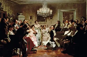 Schubertiade Print, Vienna Museum Collection 1896