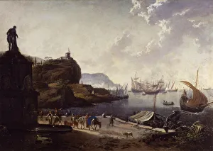 Dutch Fine Art Images Prints: Seaport. Creator: Jode, Hans de (1630-1663)