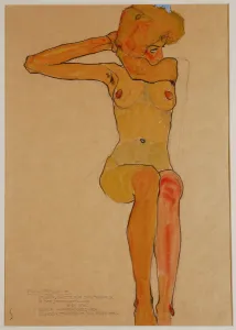 Seated Female Nude with Raised Arm (Gertrude Schiele) Seated Female Nude with Raised Arm (Gertrude Schiele)
