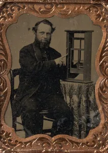 Late 19th Century Print of a Seated Man with Window Model