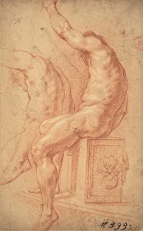 Red Chalk Drawing Techniques Prints: A Seated Nude. Creator: Unknown