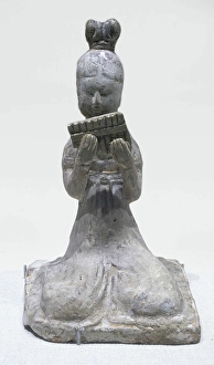 Seated Pan-Pipe Player Print, circa 650 AD
