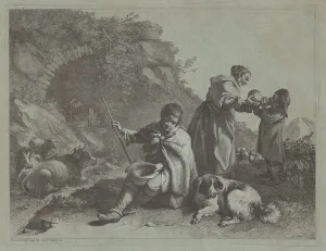 Seated Shepherd Boy and Woman Giving a Drink to a Child, 1759/1782 Seated Shepherd Boy and Woman Giving a Drink to a Child, 1759/1782