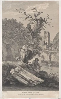 French Romantic Era Art Prints: Second View Close to Nice, ca. 1750-1800. Creator: Pierre Francois Basan