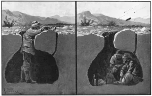 Sectional view of a typical Boer entrenchment, Boer War, c1900 Sectional view of a typical Boer entrenchment, Boer War, c1900