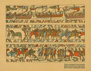 Bayeux Tapestry Prints: Sections of the Bayeux Tapestry. Creator: Unknown