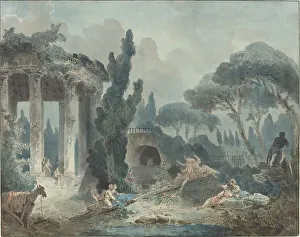 Antique French Artwork Prints: The Seesaw. Creator: Hubert Robert
