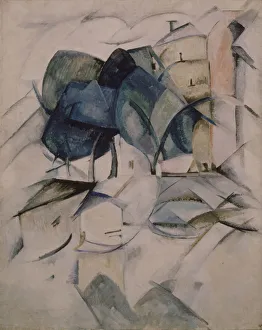 A Seine embankment, 1914-1915. Artist: Exter, Alexandra Alexandrovna (1882-1949) A Seine embankment, 1914-1915. Artist: Exter, Alexandra Alexandrovna (1882-1949)
