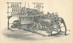 Industrial Revolution Prints: Self-Acting Mule. Sharp & Roberts Principle