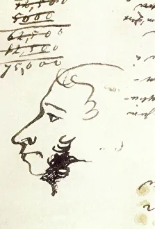 Print of Pushkins Last Self-Portrait