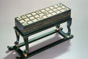 Senet gaming board, from the Tomb of Tutankhamun, 18th Dynasty Senet gaming board, from the Tomb of Tutankhamun, 18th Dynasty