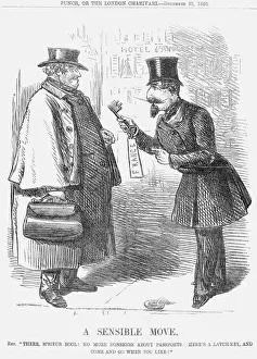 John Bull Cartoon Prints: A Sensible Move. 1860