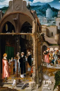 A Sermon on Charity (possibly the Conversion of Saint Anthony). Creator: Netherlandish A Sermon on Charity (possibly the Conversion of Saint Anthony). Creator: Netherlandish