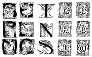 Nineteenth Century Typography Prints: A set of decorative initial letters, 1898