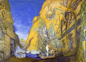 Set design for a Ballets Russes production of Le Dieu Bleu (The Blue God), 1911 Set design for a Ballets Russes production of Le Dieu Bleu (The Blue God), 1911