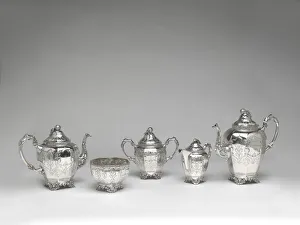 Antique Table Settings Prints: Set of silver tableware, 1852 / 64. Creator: J. T. and E. M. Edwards