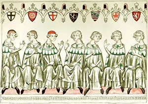 Seven Prince Electors voting for Henry VII, Holy Roman Emperor (Copy of a miniature from the Balduineum), 1341 Seven Prince Electors voting for Henry VII, Holy Roman Emperor (Copy of a miniature from the Balduineum), 1341