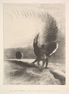 Odilon Redon Print: In the Shadow of the Wing, 1891