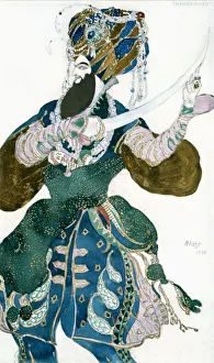 The Shah of Persia, costume design for a Ballets Russes production of Scheherazade, c1913 The Shah of Persia, costume design for a Ballets Russes production of Scheherazade, c1913