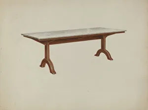 Shaker Dining Table (Marble Top) Print, 1935/1942