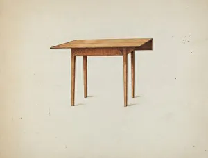 Heritage Artwork Prints: Shaker Drop-leaf Table, c. 1936. Creator: Ray Holden
