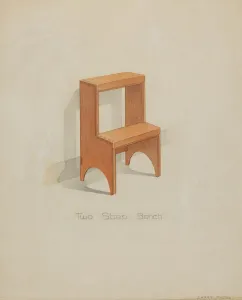 Shaker Two-step Bench Print, c. 1936